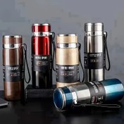 Resim Bottle Sport 316 Paslanmaz Çelik İzole Seyahat Kupası Siyah Kapak ve Kolu ile - Büyük Kapasite, Taşınabilir Omuz Askısı, Açık Hava Sporları ve Aktiviteleri için Mükemmel, Spor Su Şişesi | Modern Seyahat Kupası | Dayanıklı İzolasyon 
