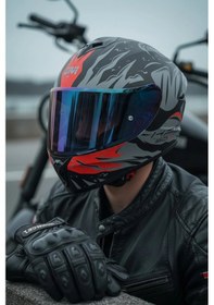 Resim Gıvı 50.x Sharkbıte Mat 1 Renkli 1 Şeffaf Vizörlü Motosiklet Kask Lacivert Vizör + Şeffaf 