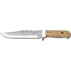 Resim Bora Knives Bora 402 Büyük Bowie Tamarind Ağacı Sap Gravürlü Bıçak 