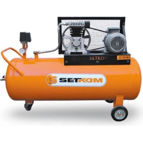 Resim Setkom Pistonlu Kompresör 2 Hp 220 V100 Lt 8 Bar - Set 20/100 - 2m 