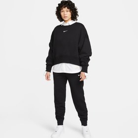 Resim Nike Sportswear Phoenix Fleece Oversized Crew Kadın Siyah Eşofman Üstü 