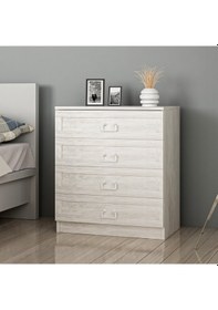 Resim Kale Şifonyer Eskitme Beyaz 