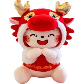 Resim Homyl 23 Cm Karikatür Çin Ejderha Yastık Dolması Hayvan Uzunluk 23cm 