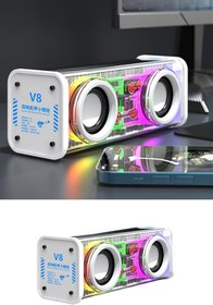 Resim V8 Wireles Siyah RGB Ledli Bluetooth Hoparlör Torima