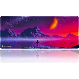 Resim Helixsun 90x40 Cm Xxl Gamings Oyuncu Mousepad Mor Uzay 
