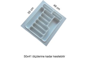 Resim Feyza Design Beyaz Çekmece Içi Düzenleyici Kaşıklık, 55X49 Cm, Pratik ve Şık Organizatör 