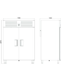 Resim Galleyz Dik Tip Patisserie Buzdolabı - 2 Kapılı - 60X80 cm Tepsi Kapasiteli 