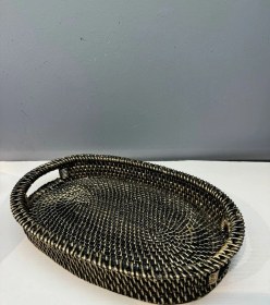 Resim Dekoratif Polyester Hasır Tepsi Gold Eskitme 