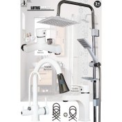 Resim Tesitay Banyo Lavabo Mutfak Bataryası Spiralli Beyaz Robot Duş Seti Eviye Duş Musluğu Musluk Armatür Batarya 