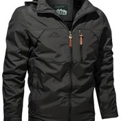 Resim Erkekler için hafif ve rahat dış mekan ceketi - Fermuarlı kapüşonlu rüzgarlık, cepli, uzun kollu, polyester, siyah, yürüyüş, balıkçılık ve koşu için mükemmel, rüzgarlık ceket 