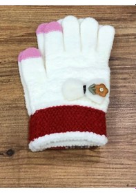 Resim Kitti 9-15 Yaş Kız Çocuk Örme Eldiven K24240-01 Ekru 