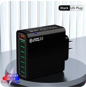 Resim Muti 8 Port Usb Şarj Qc3.0 Hızlı Hızlı Yüksek Hızlı Şarj Ab/abd/kr Cep Telefonu Us Plug Black ' Beyaz 