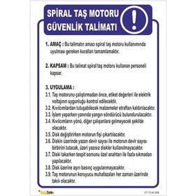Resim SPİRAL TAŞ MOTORU GÜVENLİK TALİMATI TLM 058 