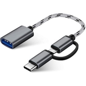 Resim Alfais 4901 Usb 3.0 Otg To Type C Micro Usb Çevirici Adaptör 