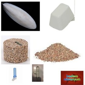 Resim Kuş Kafesi Ana İhtiyaç Seti Gaga Taşı Kalamar Kemik Mineral Blok 