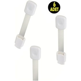 Resim 6 Adet Silikon Dolap Çekmece Buzdolabı Eşya Sabitleyici Bebek Çoçuk Koruruyucu Güvenlik Kilidi Kilit Beyaz 