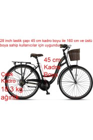 Resim Ümit Alanya 28 Inch 45 cm kadro 21 Vites Kadın Şehir Bisikleti 2810 ( 160 cm üstü) 