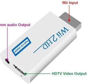 Resim OcioDual Wii U ve Mini TV Monitörü TV Projektörü için Ekstra 3,5 mm Ses Çıkışlı Wii HDTV Dönüştürücü Konsol Adaptörü 