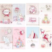 Resim Suntek Yılbaşı Tebrik Kartları Seti Festival Kış Doğum Günü Hediyesi Sevimli Dıy Stil B 8 Adet 