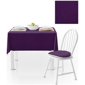 Resim Mor Kadife Dokulu Masa Örtüsü 120x180 