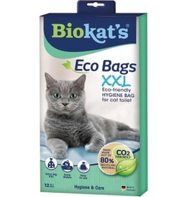 Resim Biokats Eco Bags Kedi Kumu Doğa Dostu Hijyen Torbası XXL 12'li 