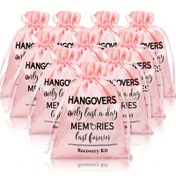 Resim 5 adet/10 adet Düğün Hangover Kıyafet Çantaları Pembe Bachelorette Parti Hediyeleri Hangover Kıyafet Çantaları Büyük Bağcıklı Hediye Paketleme Çantaları Düğün Gelin Duş Partisi Hediyeleri Kurtarma Kurtarma Kıyafet Çantaları, 15.24 x 20.32 cm 