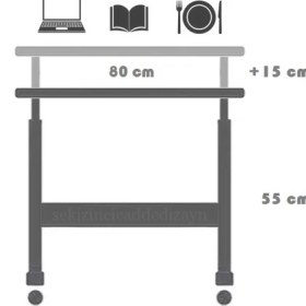 Resim servetavcı Yükseklik Ayarlı Çalışma Masası Atlantik Çam 80 x 40 cm 