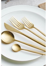 Resim Karaca Orion 30 Parça 6 Kişilik Çatal Kaşık Bıçak Takımı Matte Gold 
