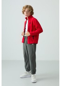 Resim Tommylife Tommy Life Kırmızı Kalın Yumuşak Dokulu Standart Fit Nakışlı Polar Erkek Çocuk Sweatshirt - 11223 Kırmızı 