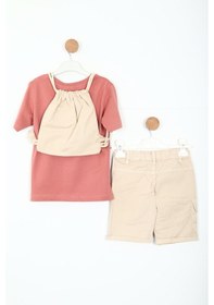 Resim Xo Kids Erkek Çocuk Alt Üst Şort Takım 2-7 Yaş 3147 Somon 