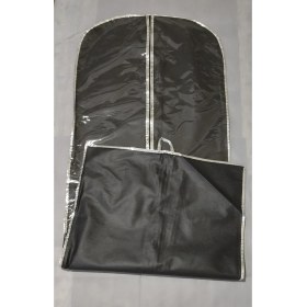 Resim Şeffaf Uzun Elbise Kılıfı, Gümüş Kenar, 160X64 Cm, Taşıma Hurcu 