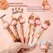 Resim 6 Capybara 0.5Mm İnce Uçlu Kalemler, Silikon Sıkıştırma Yazma Aracı, 3D Hayvan Tasarımı, Rahat Tutma 