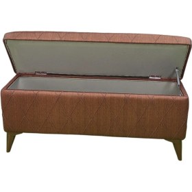 Resim Sandıklı Puf Vavonni 120cm Nervür Kapitone Amortisör Kapaklı A Kalite Taba 