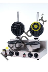 Resim Kitchbox Ticari Endüstriyel Çiçek Waffle Makinesi (2'li) 