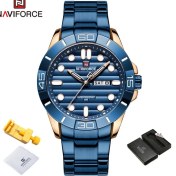 Resim Hanyang Rgbe Kutusu 2022 Navıforce Üst Marka Altın Saatler Erkekler Için Kuvars Kol Saati Spor Su Geçirmez Paslanmaz Çelik Lüks Iş Erkekler Için Hediye (Yurt Dışından) 