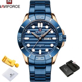 Resim Hanyang Rgbe Kutusu 2022 Navıforce Üst Marka Altın Saatler Erkekler Için Kuvars Kol Saati Spor Su Geçirmez Paslanmaz Çelik Lüks Iş Erkekler Için Hediye (Yurt Dışından) 
