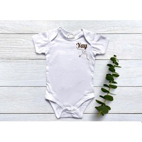 Resim Çıtçıtlı Organik Kumaş Yay Burcu Zıbın Beyaz 