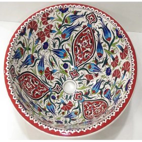 Resim Can Seramik - El Boyaması Kütahya Çini Lavabo 