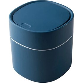 Resim Sanlindou Mini Küçük Atık Boins Masaüstü Çöp Sepeti Ev Masa Plastik Çöp Kutusu Ofis Malzemeleri Dust Binalar Sundries Varil Kutusu | Atık Kutuları (Mavi) (Yurt Dışından) 