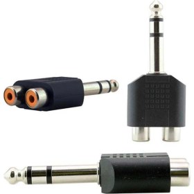 Resim 6.3 mm Stereo Erkek - 2 Rca Dişi Çevirici Jack 