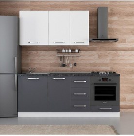 Resim Minar 205 Cm Mutfak Dolabı Beyaz Antrasit 205-a3 