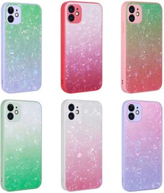 Resim Elfia Apple iPhone 11 ile Uyumlu Mermer Desenli Renk Geçişli Sert Silikon Kılıf, Granit No3 