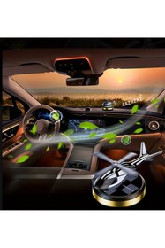 Resim BBS Güneş Enerjili Dönen Helikopter Araba Dekoru – Lüks Metal Gövde, Güneşle Otomatik Dönüş ALTIN İ 