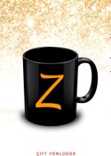 Resim yhfoto Z Harfli Siyah Kupa Bardak - Letter Z Black Mug - Cup 