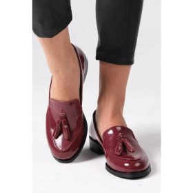 Resim Mio Gusto Iris Bordo Rugan Oxford Ayakkabı 