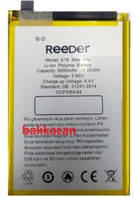 Resim Sentech Reeder S19 Max Pro 5000 mAh Uyumlu Batarya Pil 