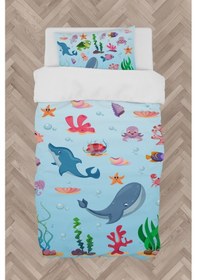 Resim Mekta Home Bebek Ve Çocuk Odası Sevimli Deniz Hayvanları Desenli Nevresim Takımı 