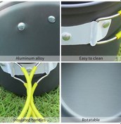 Resim Wezone Katlanır Kamp Pişirme Seti - 2-3 Kişilik Hafif Alüminyum Tencereler Ve Kase 