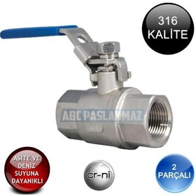 Resim Paslanmaz Krom Küresel Vana Dişli 316 Kalite (Ölçü Seçiniz) 