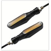 Resim Honeybeeshop 2 Adet Sarı Led Motosiklet Aksesuar Işıkları Gündüz Sürüş Ve Fren Işığı Dönüş Sinyali Ampulü 